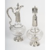 ARMAND GROSS – Paire d&rsquo;aiguières en cristal et argent massif fin XIXe 32