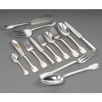 JEAN TETARD MENAGERE EN ARGENT MASSIF 100 PIECES Epoque 1930