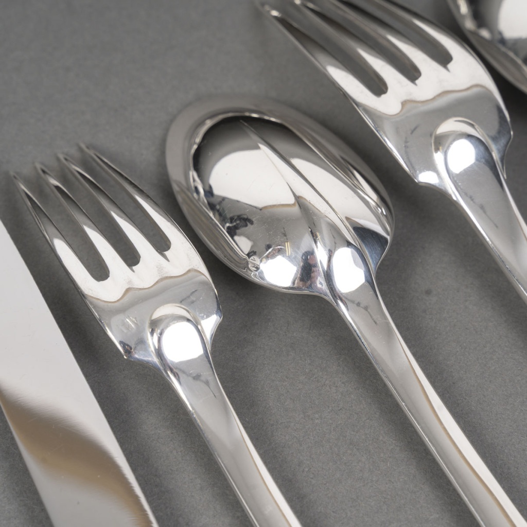 JEAN TETARD MENAGERE EN ARGENT MASSIF 100 PIECES Epoque 1930 17