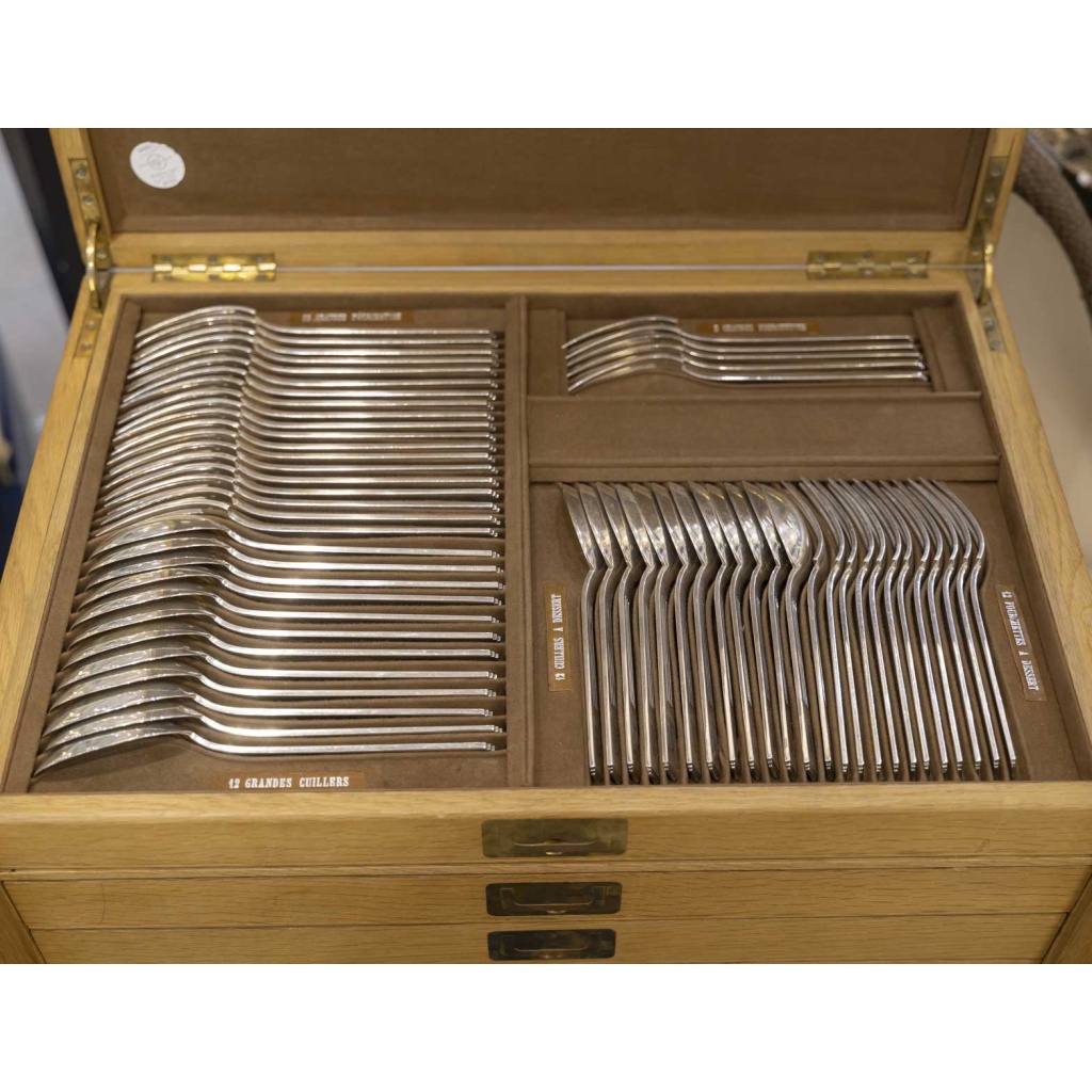 ORFEVRE SAVARY & FILS MENAGERE 191 PIECES ARGENT MASSIF EPOQUE 1930 8