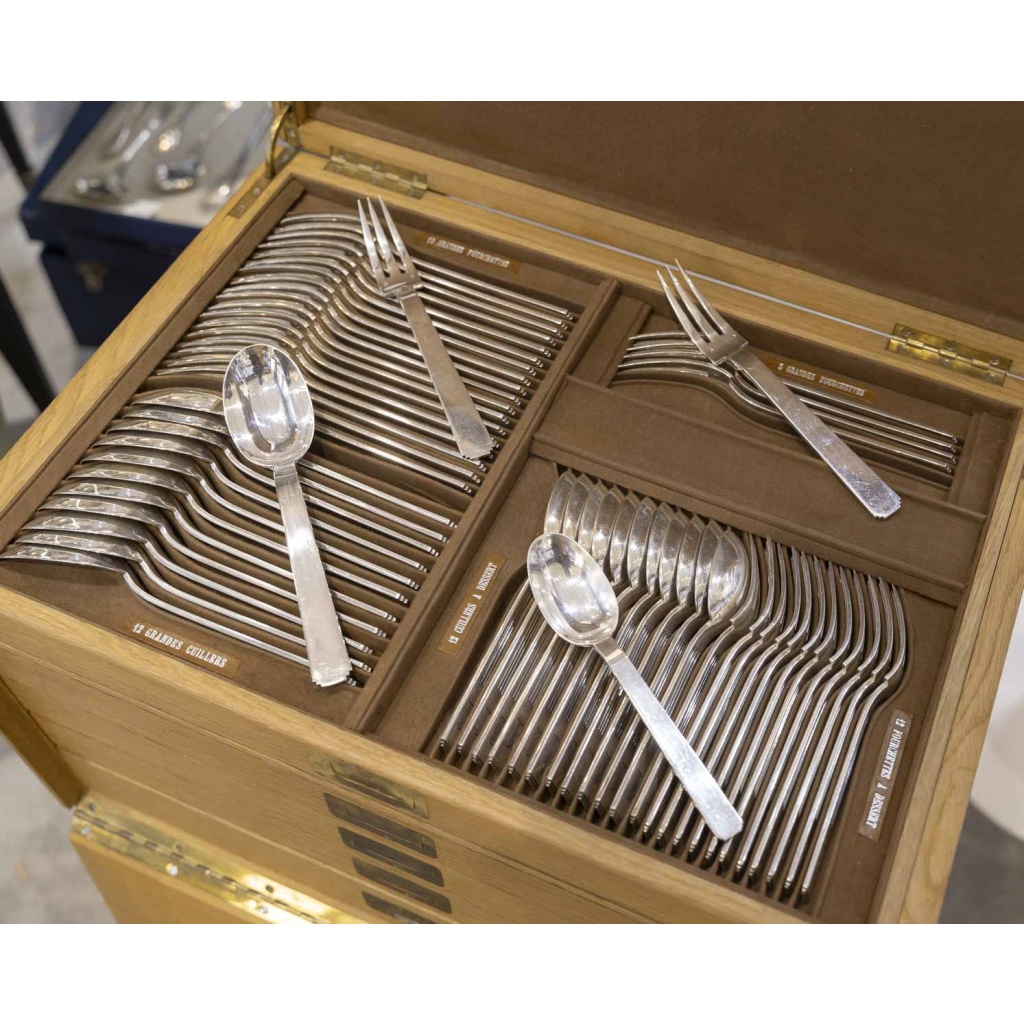 ORFEVRE SAVARY & FILS MENAGERE 191 PIECES ARGENT MASSIF EPOQUE 1930 11