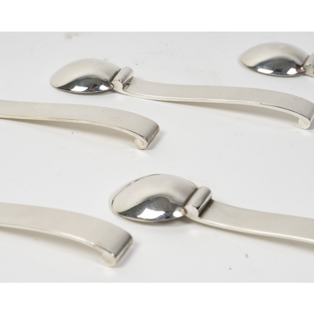 4 cuillers à moka en argent massif Art Déco 8