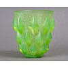1927 René Lalique – Vase Rampillon Verre Vert Opalescent Peppermint Patiné Blanc 9
