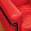 LE CORBUSIER ET PIERRE JEANNERET : Fauteuil « LC2 » cuir rouge 24
