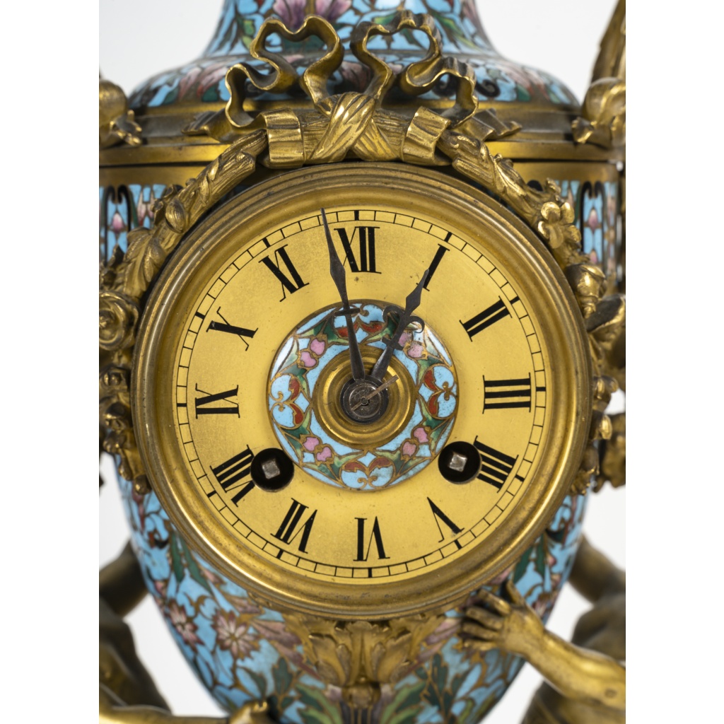 Garniture de cheminée en émail cloisonné, Circa 1860 7