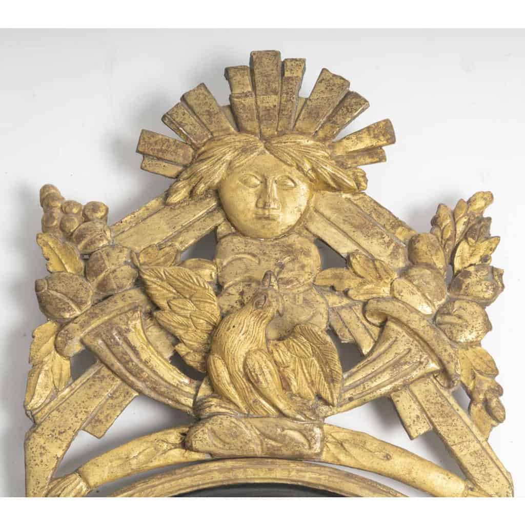 Baromètre-thermomètre « Le soleil levant », d&rsquo;époque Louis XVI (1774-1793). XVIIIème siècle. 4