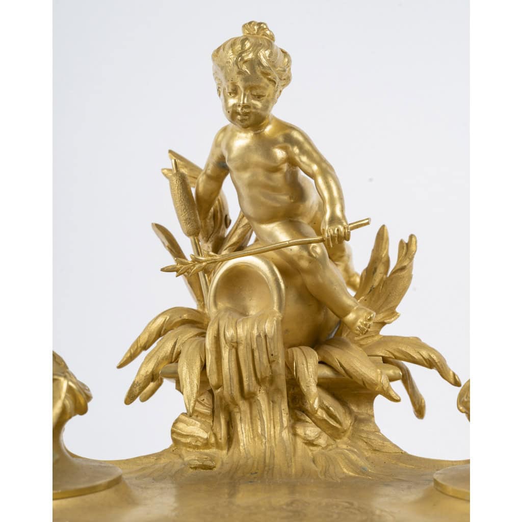 Encrier en bronze doré, Circa 1900 6