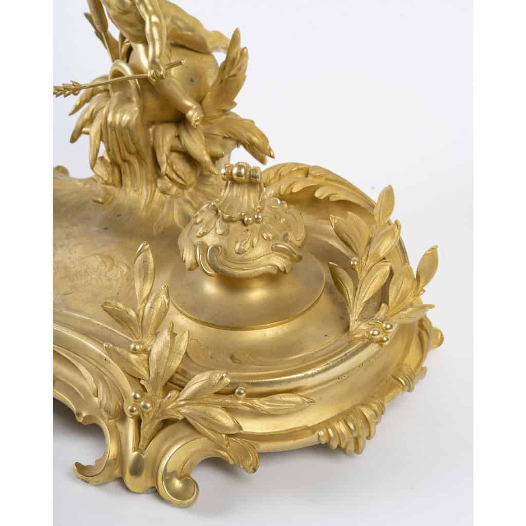 Encrier en bronze doré, Circa 1900 7