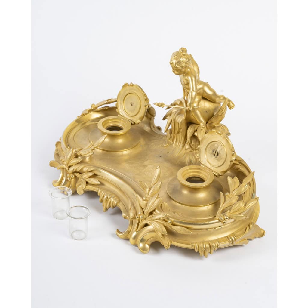 Encrier en bronze doré, Circa 1900 9