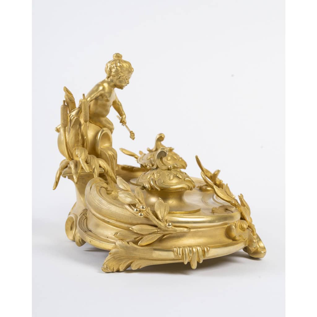 Encrier en bronze doré, Circa 1900 10