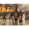 CORTES Edouard Paris Les Grands Boulevards la porte St Denis au crépuscule Huile sur toile signée Certificat du Comité 24