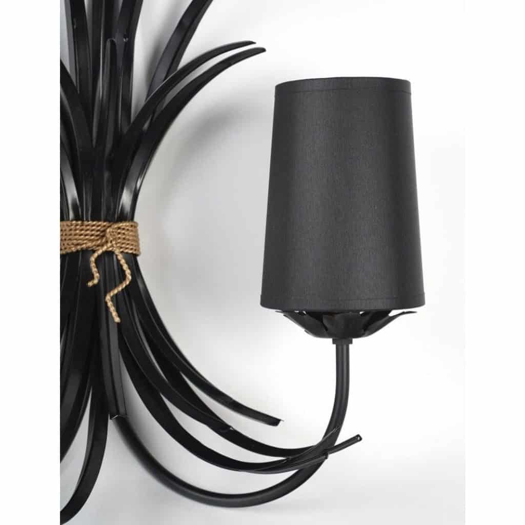 1960 Paire d&rsquo;appliques bouquet de blé Maison Honoré 6