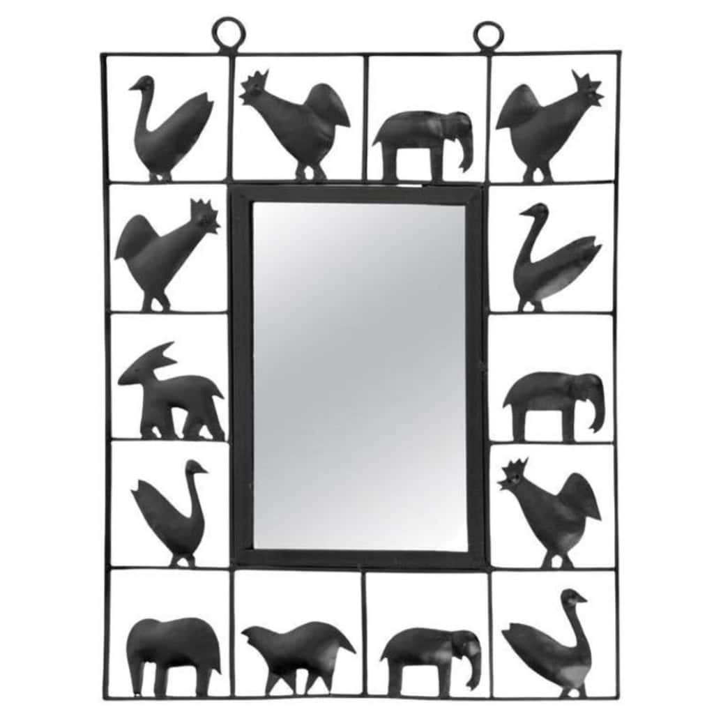 1950, Miroir en fer forgé Atelier Marolles & Jean Touret 3