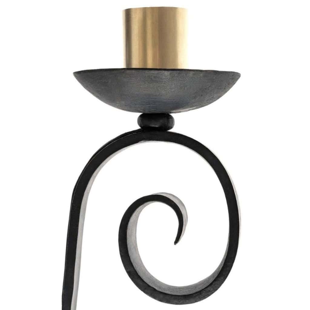 1940 Paire d&rsquo;appliques murales en fer forgé Maison Cheret 8