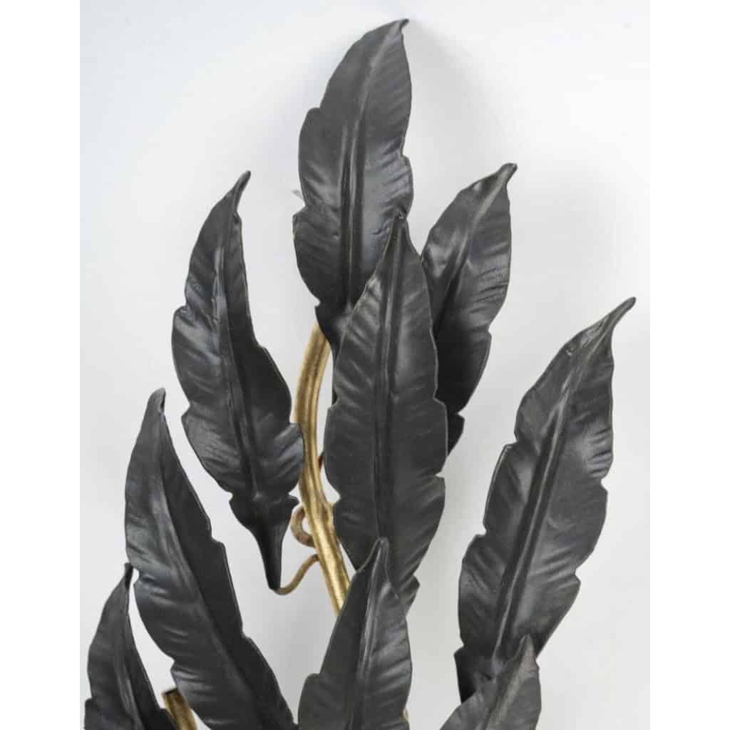 1960 Paire d&rsquo;appliques murales en laiton doré Maison Honoré 5