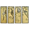 Série de 4 panneaux décoratifs « Singes suspendus aux arbres » signés 13 Série de 4 panneaux décoratifs « Singes suspendus aux arbres » signés 13