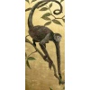 Série de 4 panneaux décoratifs « Singes suspendus aux arbres » signés 22 Série de 4 panneaux décoratifs « Singes suspendus aux arbres » signés 22