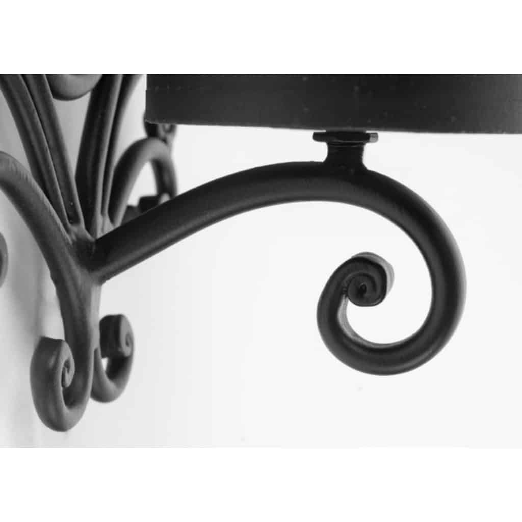 1960 Paire d&rsquo;appliques murales en fer forgé Maison Honoré 7