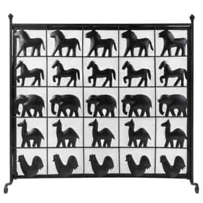 1950 Ateliers Marolles Pare-feu en fer forgé 1950 Ateliers Marolles Pare-feu en fer forgé