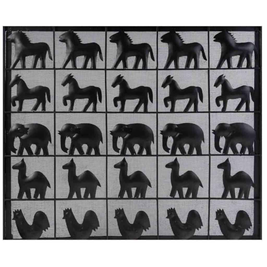 1950 Ateliers Marolles Pare-feu en fer forgé 5 1950 Ateliers Marolles Pare-feu en fer forgé 5