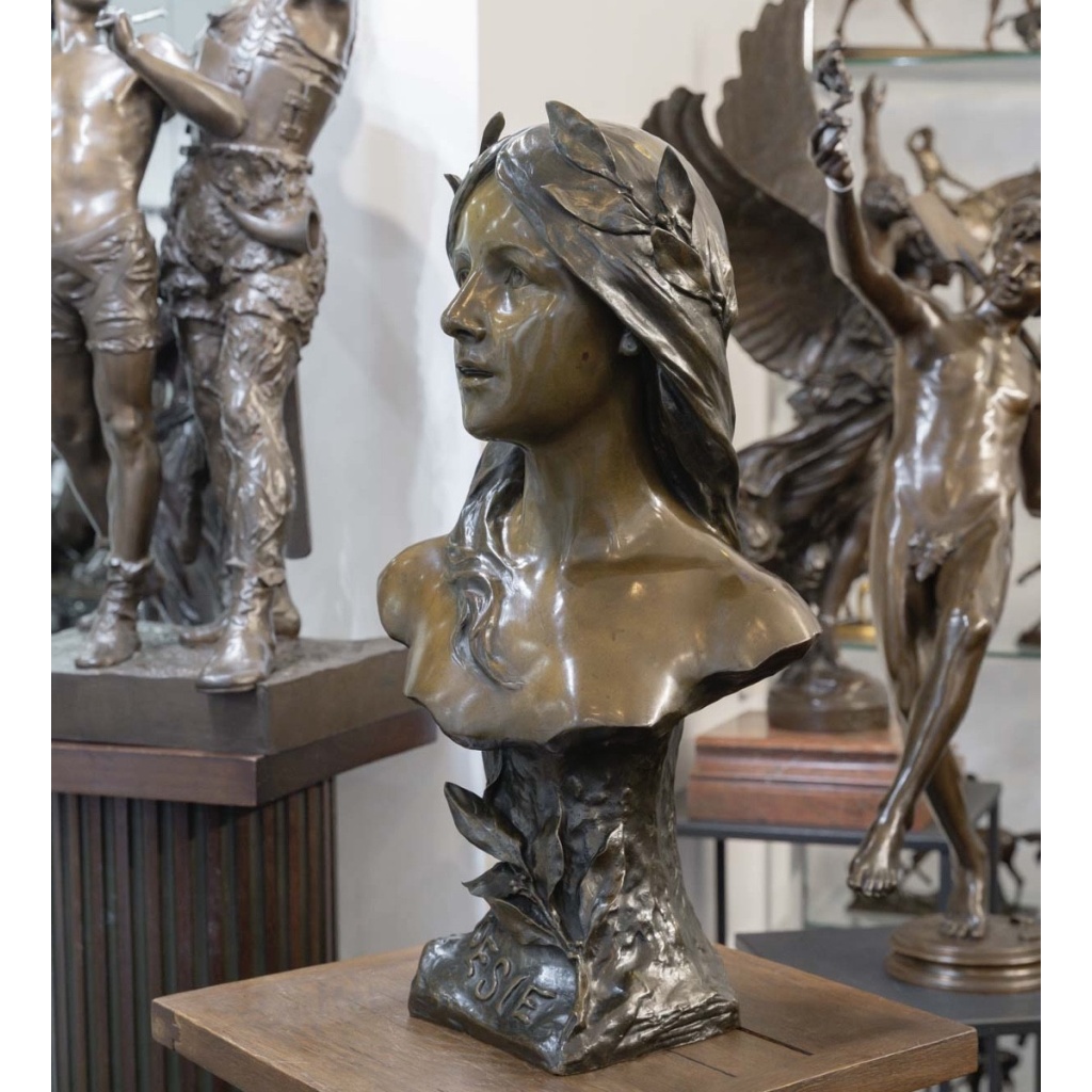 Sculpture – Poésie , Henri Godet (1863-1937) – Bronze 5