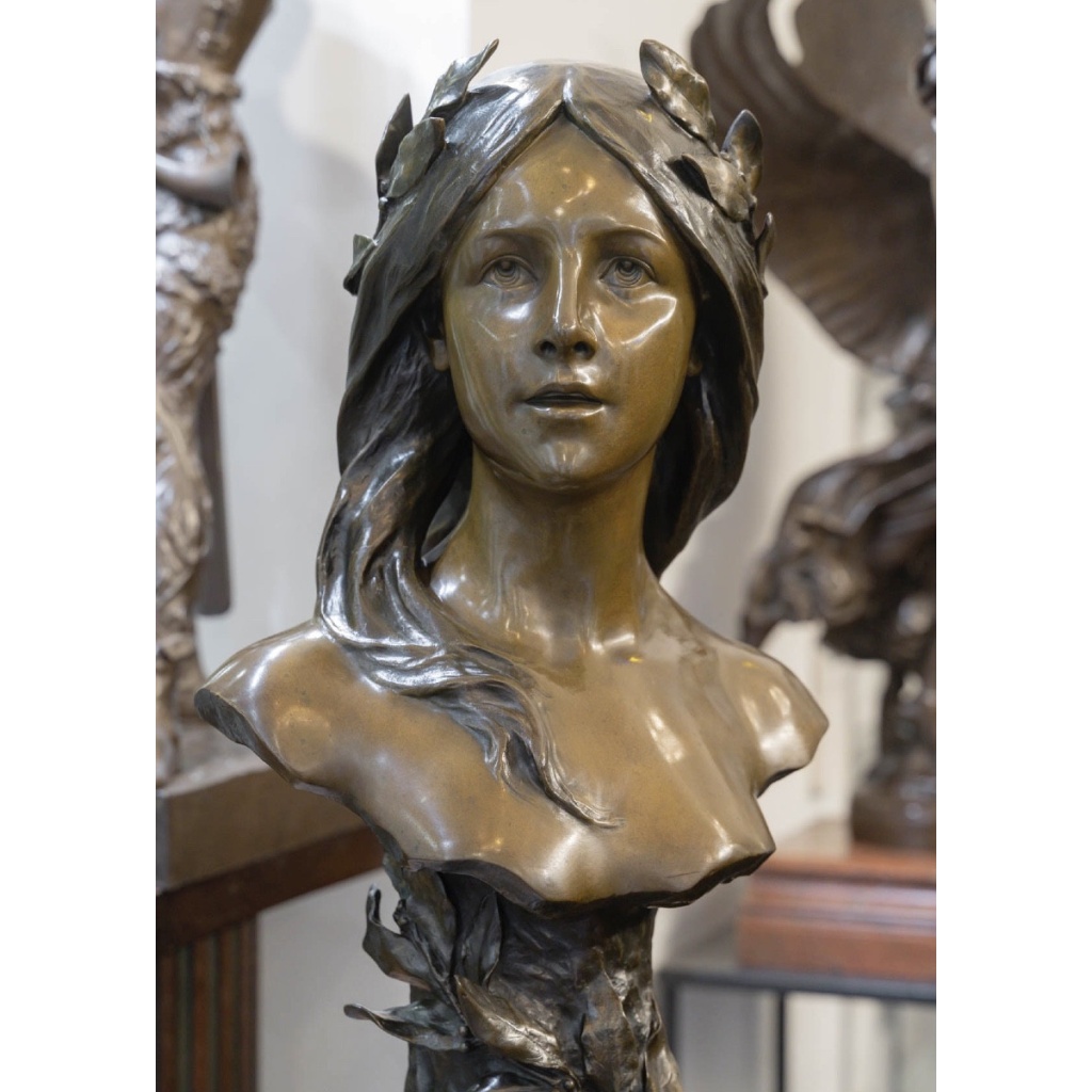 Sculpture – Poésie , Henri Godet (1863-1937) – Bronze 4