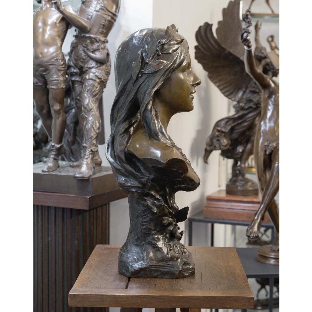 Sculpture – Poésie , Henri Godet (1863-1937) – Bronze 7