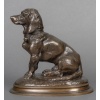 Sculpture – Basset Assis (Ravageot) , Emmanuel Frémiet (1824 -1910) – Bronze 16