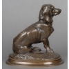 Sculpture – Basset Assis (Ravageot) , Emmanuel Frémiet (1824 -1910) – Bronze 21
