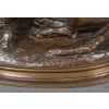 Sculpture – Basset Assis (Ravageot) , Emmanuel Frémiet (1824 -1910) – Bronze 25