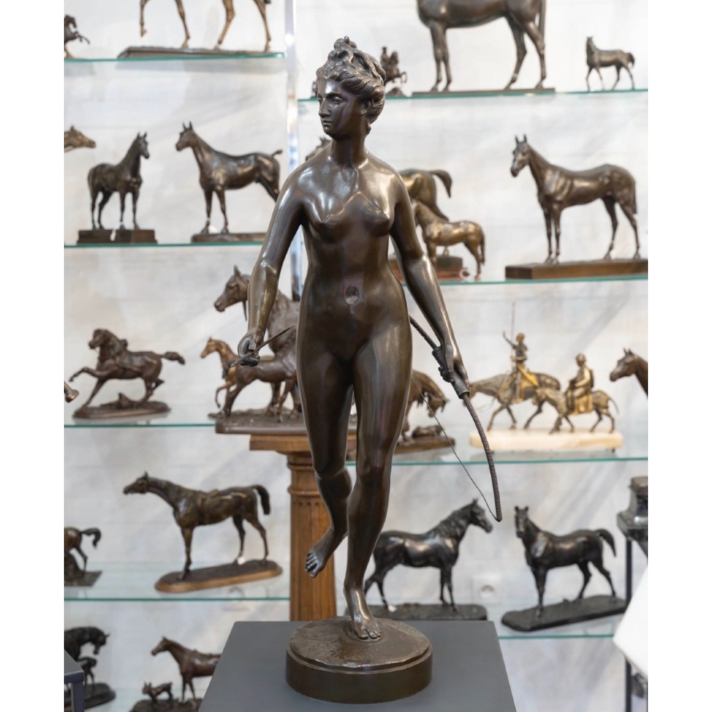 Sculpture – Diane Chasseresse , Jean – Antoine Houdon (1741-1828) – Bronze 3