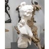 Sculpture – Buste De Jeune Femme Aux Fleurs , Vittorio Pochini (1860-1908) – Marbre 19