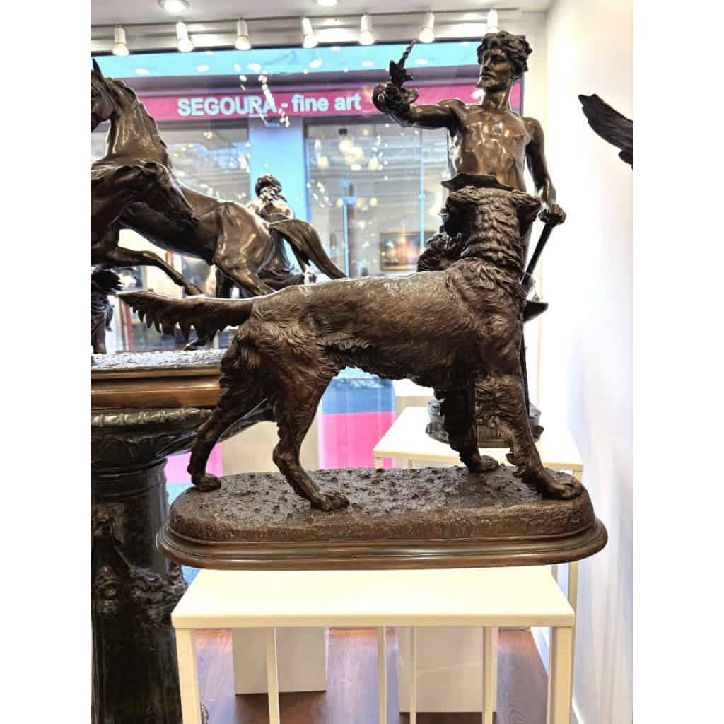 Sculpture – Chien Setter Au Gibier , Jules Moigniez (1835-1894) – Bronze 8