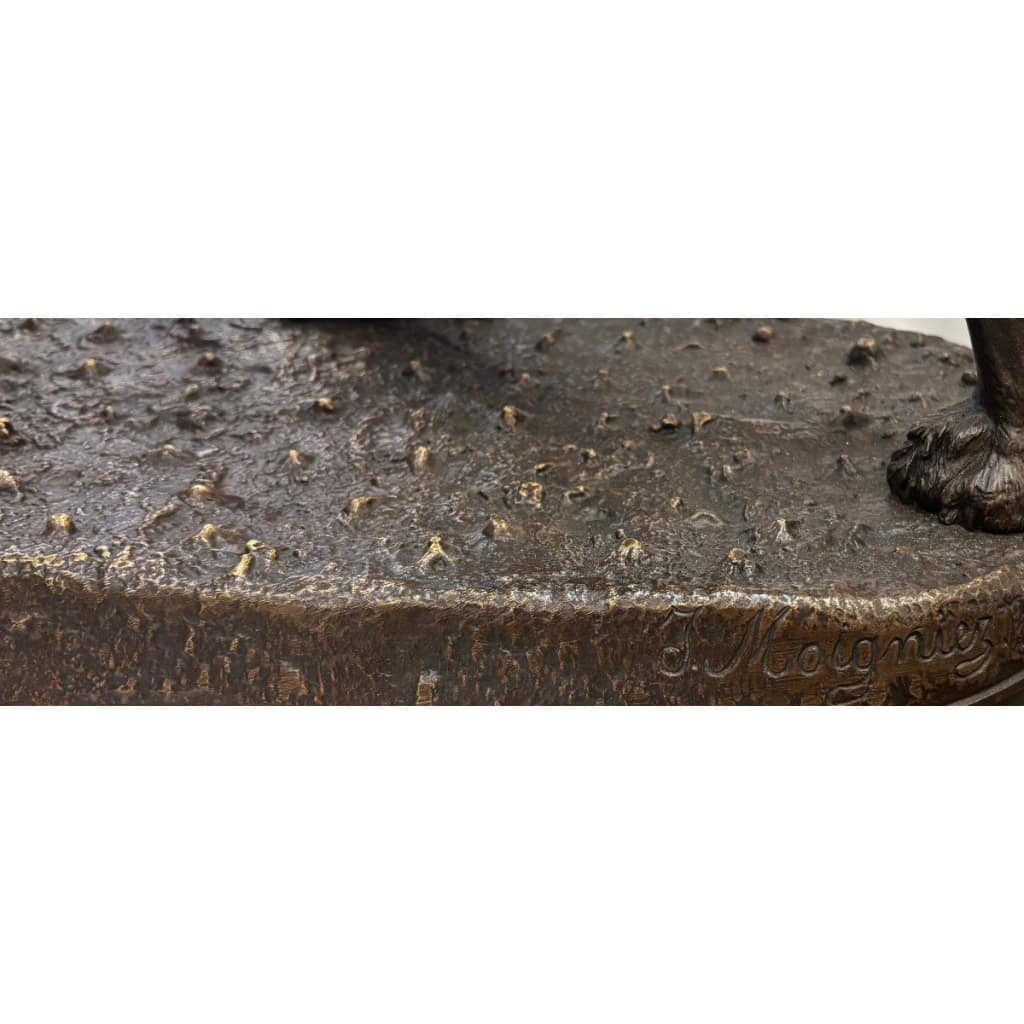 Sculpture – Chien Setter Au Gibier , Jules Moigniez (1835-1894) – Bronze 12