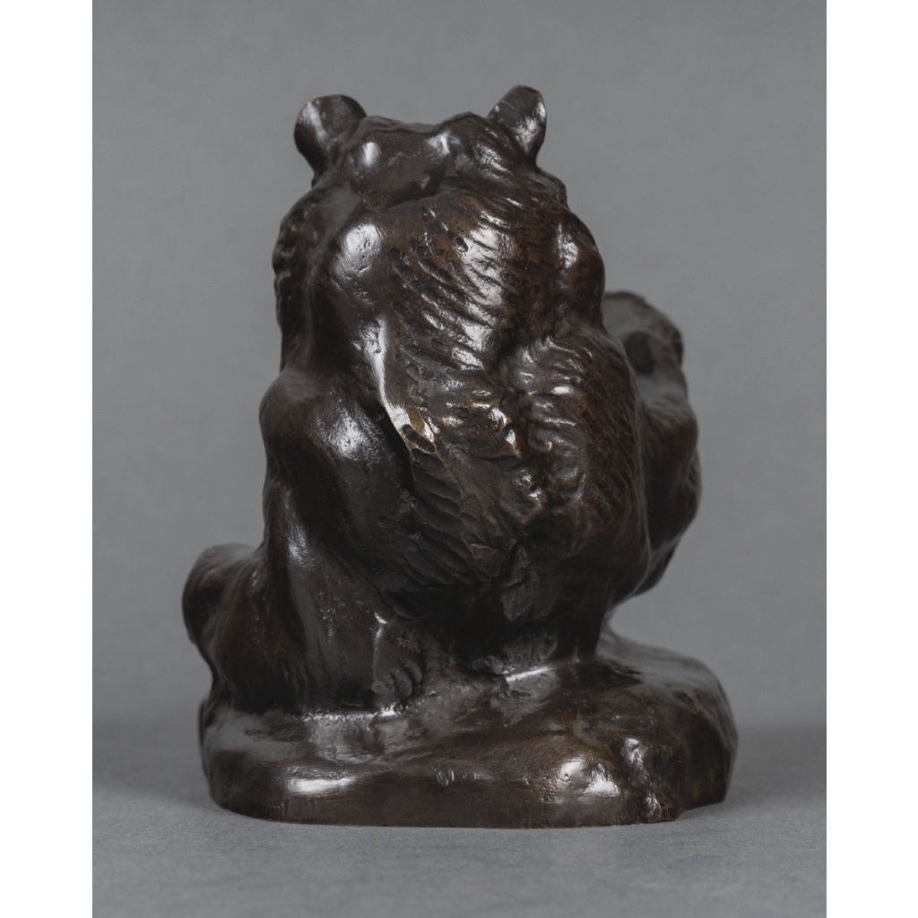 Sculpture – Ours Couché , Antoine-Louis Barye (1795-1875) – Bronze 5