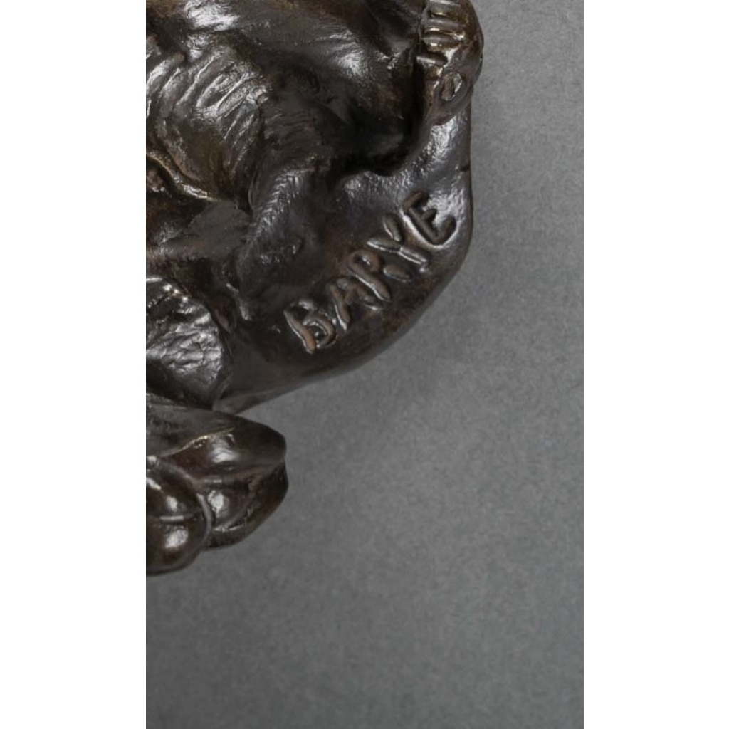 Sculpture – Ours Couché , Antoine-Louis Barye (1795-1875) – Bronze 7