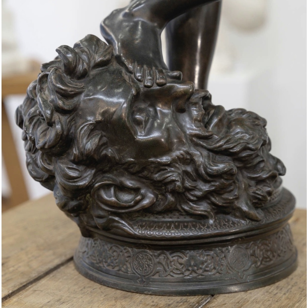 Sculpture – David Vainqueur De Goliath , Marius – Jean – Antonin Mercié (1845-1916) – Bronze 6