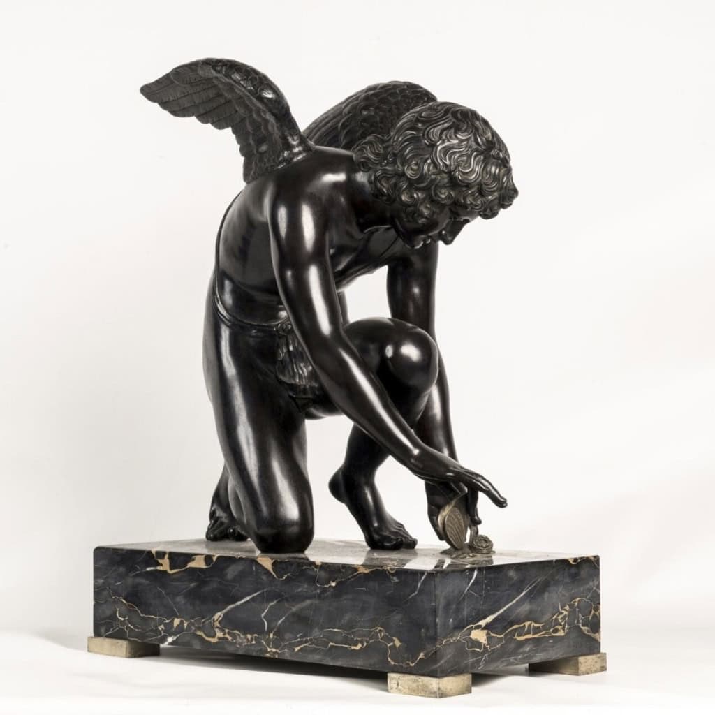 Sculpture – L&rsquo; Amour Saisissant Un Papillon , Antoine Denis Chaudet (1763-1810) – Bronze 4