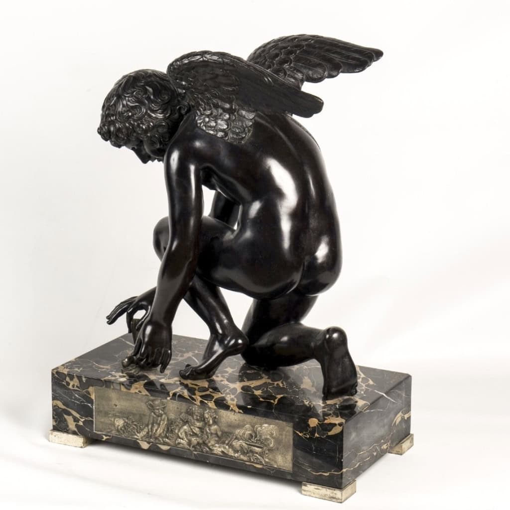 Sculpture – L&rsquo; Amour Saisissant Un Papillon , Antoine Denis Chaudet (1763-1810) – Bronze 7
