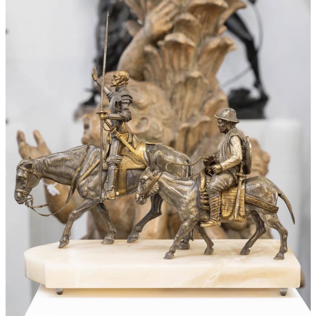 Sculpture – Don Quichotte et Sancho Panza , Zumel F. Martinez de Luis (1898-1974) – Bronze 3