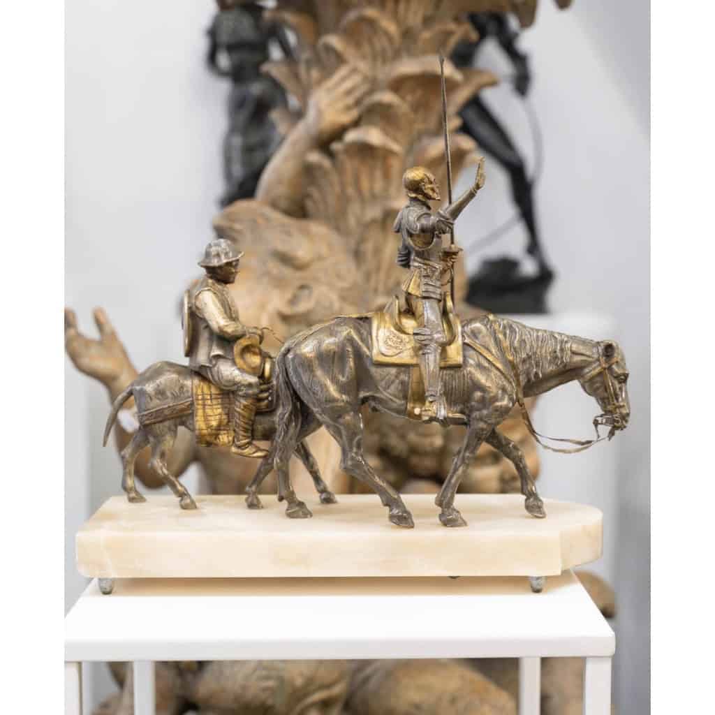 Sculpture – Don Quichotte et Sancho Panza , Zumel F. Martinez de Luis (1898-1974) – Bronze 6