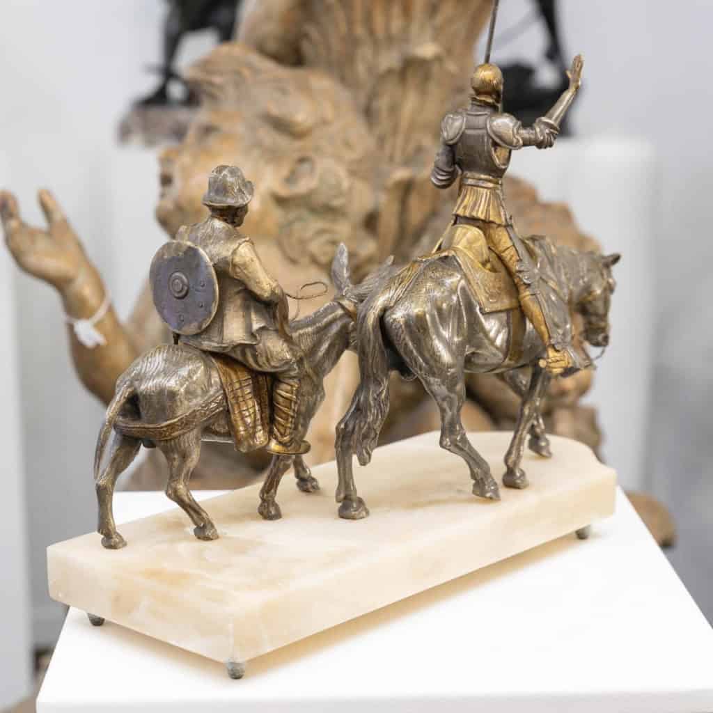Sculpture – Don Quichotte et Sancho Panza , Zumel F. Martinez de Luis (1898-1974) – Bronze 7