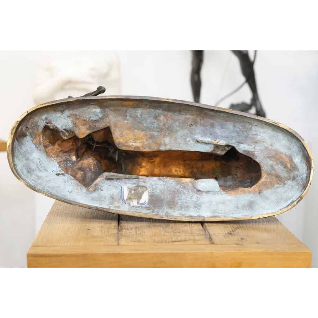 Sculpture – Tigre Dévorant Un Gavial , Antoine – Louis Barye (1795-1875) – Bronze 13