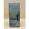 DAUM NANCY Vase section quadrangulaire « Paysage de neige » 15 DAUM NANCY Vase section quadrangulaire « Paysage de neige » 15