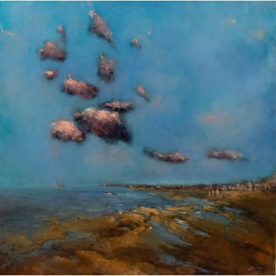 Tableau à l&rsquo;huile intitulé « La Pêche Miraculeuse » de l&rsquo;artiste peintre Isabelle Delannoy