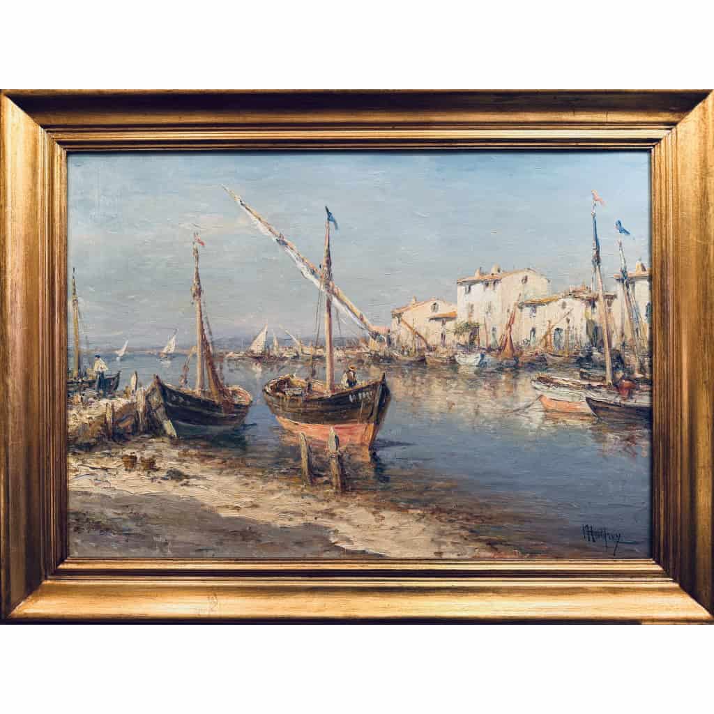 MALFROY Henry Tableau de Marine « vue de Provence » Huile sur toile signée Certificat d&rsquo;authenticité. 3