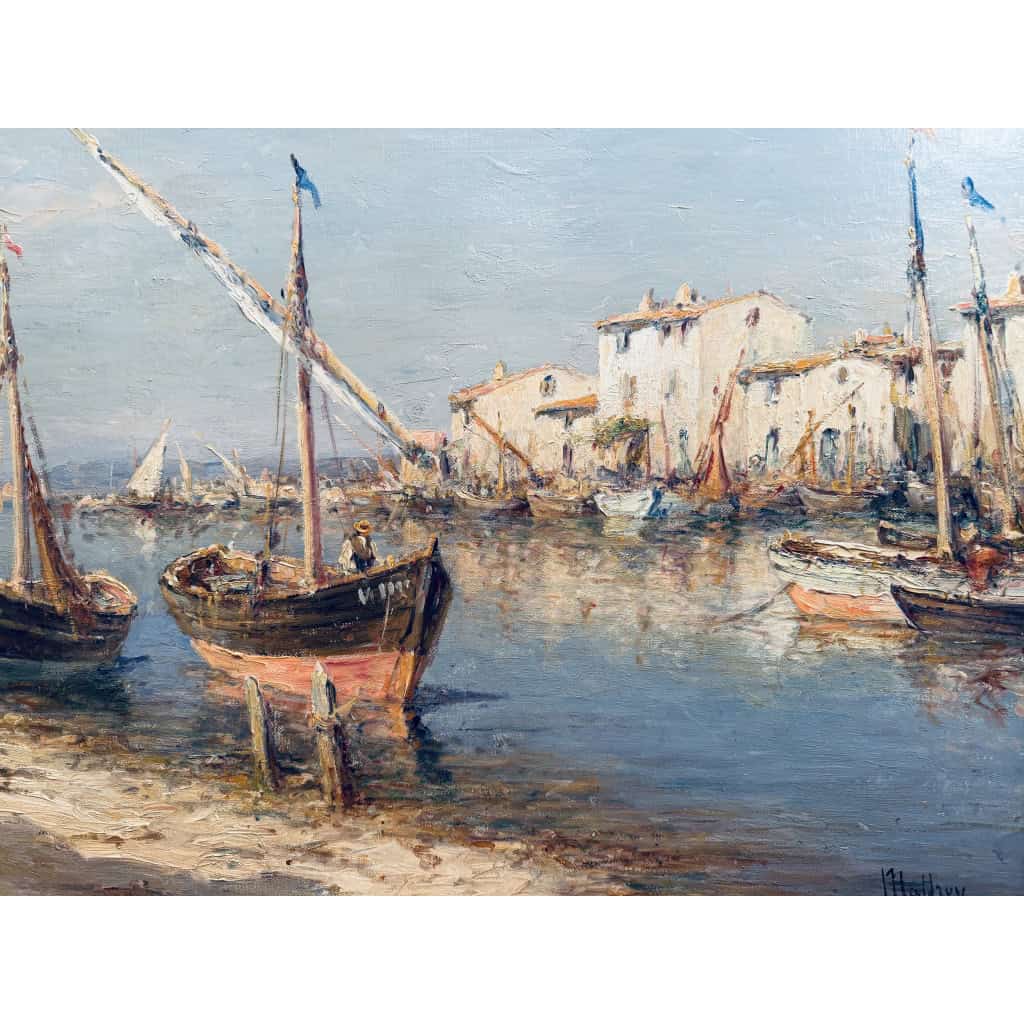 MALFROY Henry Tableau de Marine « vue de Provence » Huile sur toile signée Certificat d&rsquo;authenticité. 7