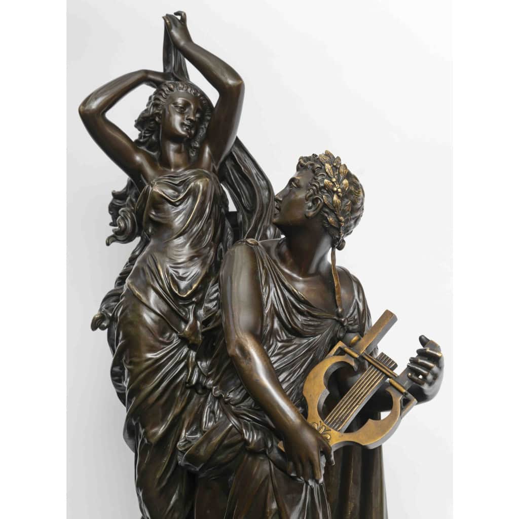 Sculpture en bronze représentant Orphée et Eurydice. 3