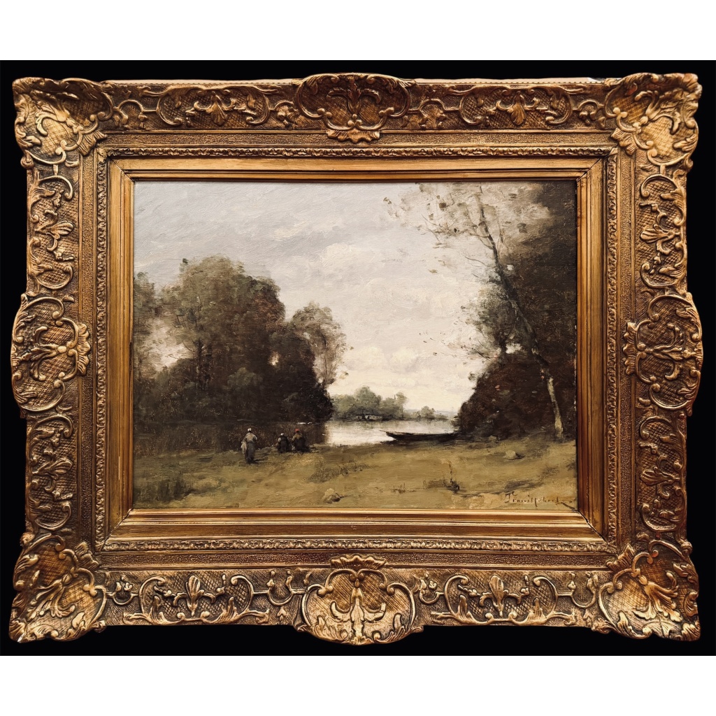 TROUILLEBERT Paul Desire Tableau 19è Ecole de Barbizon Lavandières Au Bord Du Fleuve Huile sut toile Signée Certificat d’authenticité 9 TROUILLEBERT Paul Desire Tableau 19è Ecole de Barbizon Lavandières Au Bord Du Fleuve Huile sut toile Signée Certificat d’authenticité 9