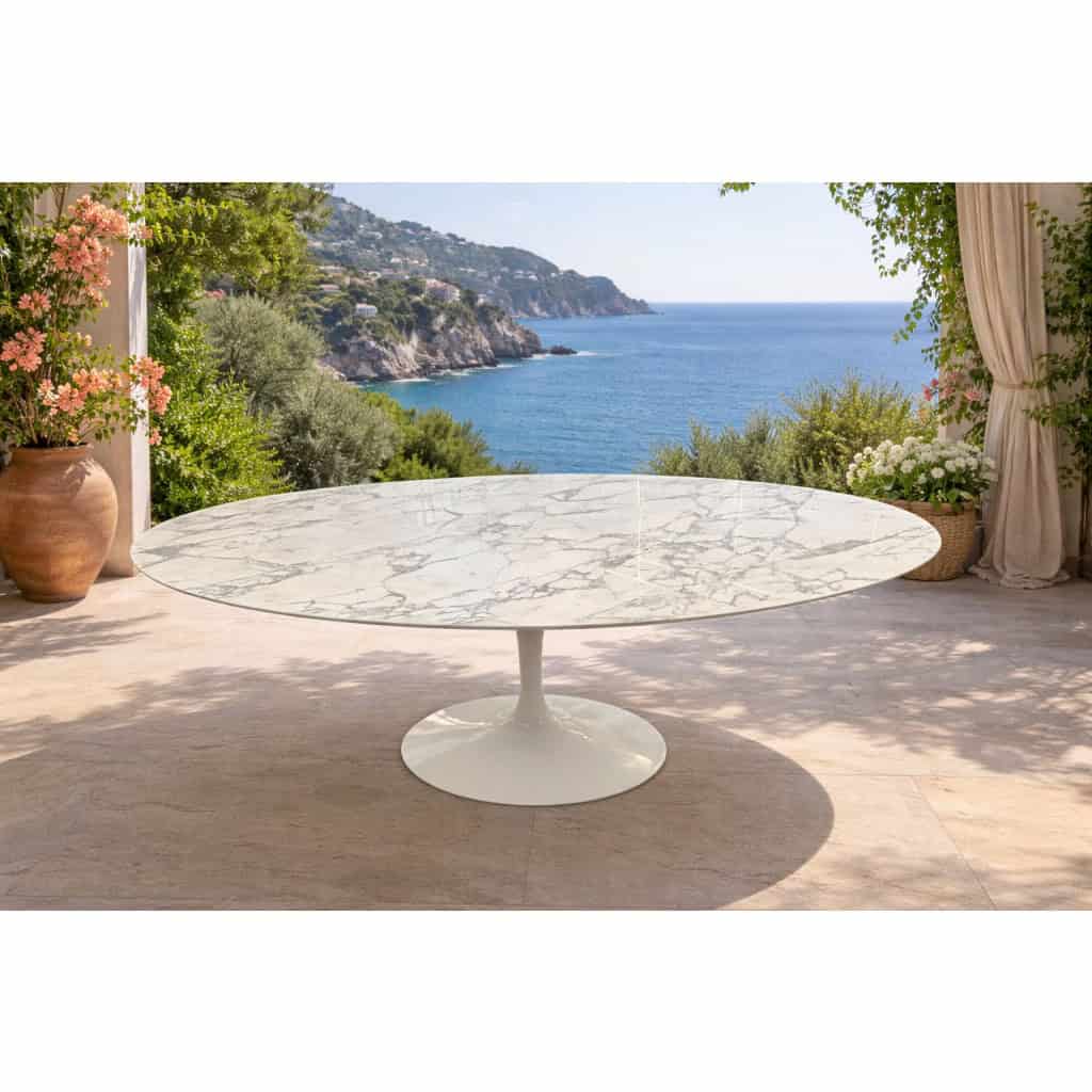 Eero Saarinen,& éditions – Knoll: table ovale 244 cm, Arabescato 4